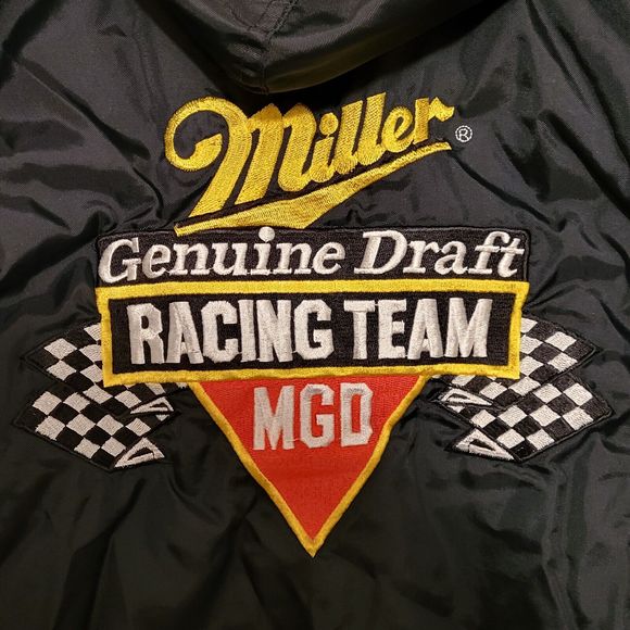 VTG Rusty Wallace #2 Men's Miller Genuine Draft Yellow Zip Racing Jacket Size XL - Picture 11 of 14